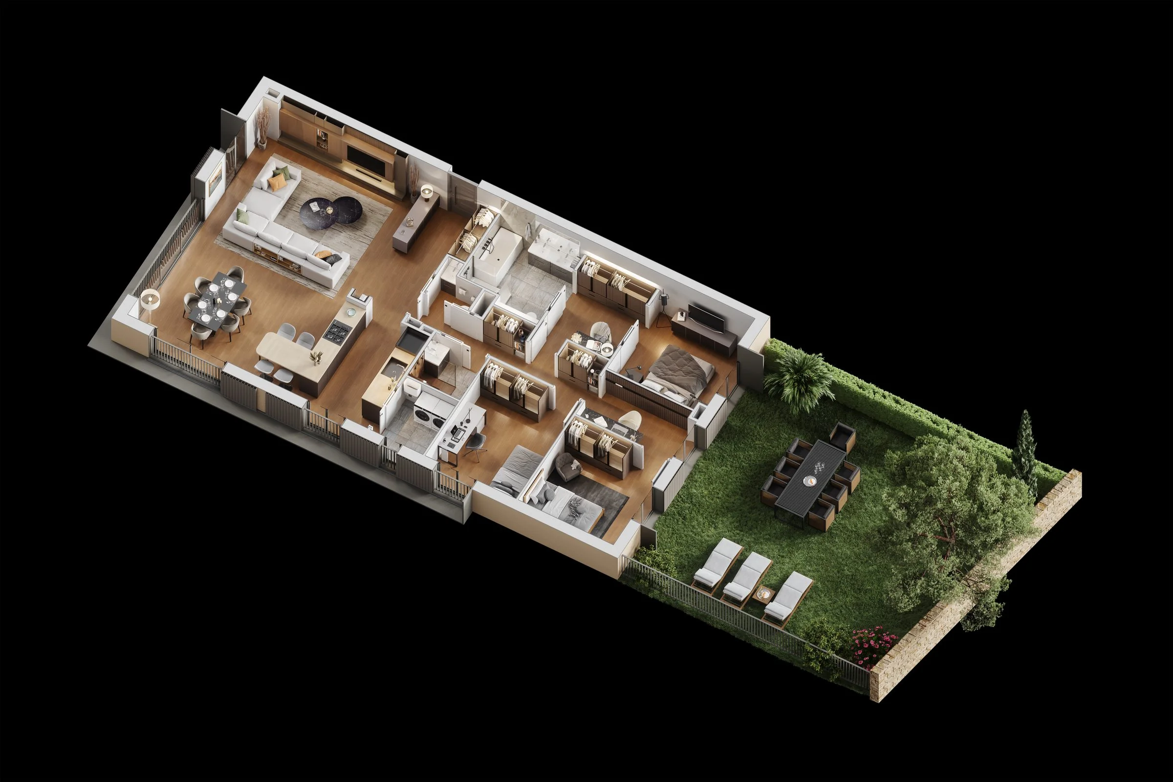 Axonométrie Lot 8 fond noir